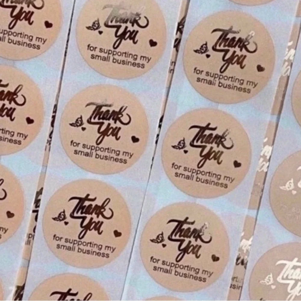 40 Small Thank You Stickers! (Quarter Size)